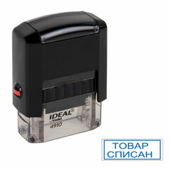 Оснастка для штампа, оттиска 26&times;9 мм, синий, TRODAT IDEAL 4910 P2, корпус черный, подушка