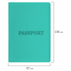 Обложка для паспорта, мягкий полиуретан, &laquo;PASSPORT&raquo;, цвет &laquo;тиффани&raquo;, STAFF, 238404