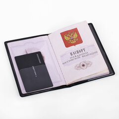 Обложка для паспорта, мягкий полиуретан, &laquo;PASSPORT&raquo;, коричневая, STAFF, 238406