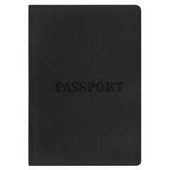 Обложка для паспорта, мягкий полиуретан, &laquo;PASSPORT&raquo;, черная, STAFF, 238407