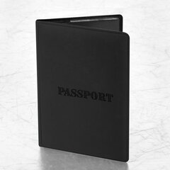 Обложка для паспорта, мягкий полиуретан, &laquo;PASSPORT&raquo;, черная, STAFF, 238407