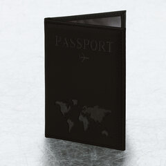 Обложка для паспорта &laquo;Passport map&raquo;, экокожа soft-touch, черная, STAFF, 238760