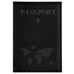 Обложка для паспорта &laquo;Passport map&raquo;, экокожа soft-touch, черная, STAFF, 238760