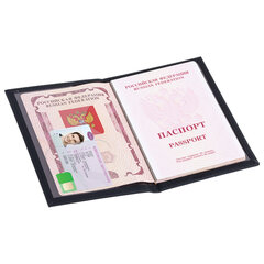 Обложка для паспорта &laquo;Passport map&raquo;, экокожа soft-touch, черная, STAFF, 238760