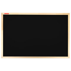 Доска для мела магнитная 60&times;90 см, черная, деревянная рамка, BRAUBERG &laquo;Wood&raquo;, 238804