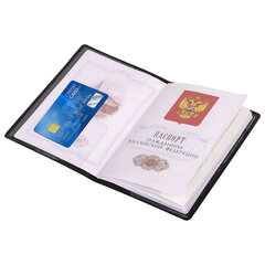 Обложка для паспорта &laquo;Passport Map&raquo;, мягкая экокожа, графитовая, STAFF, 238875
