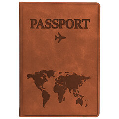 Обложка для паспорта &laquo;Passport Map&raquo;, мягкая экокожа, коричневая, STAFF, 238876