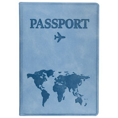 Обложка для паспорта &laquo;Passport Map&raquo;, мягкая экокожа, голубая, STAFF, 238877