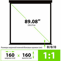 Экран Cactus TriExpert CS-PSTE-160&times;160-BK, 160&times;160 см, 1:1, напольный, черный