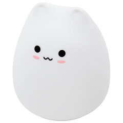 Ночник силиконовый LED &laquo;Котик&raquo; 90&times;89&times;102 мм, белый свет/<wbr/>RGB, таймер, USB, аккумулятор 400 мАч, DASWERK (ДАСВЕРК), 238935