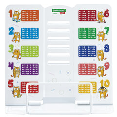 Подставка для книг и учебников большая BRAUBERG KIDS &laquo;Кот-Энтузиаст&raquo; с таблицей умножения, регулируемый угол наклона, металлическая, 238959