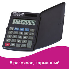 Калькулятор карманный STAFF STF-899 (117&times;74 мм), 8 разрядов, двойное питание, 250144