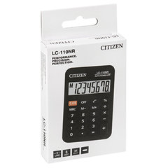 Калькулятор карманный CITIZEN LC-110NR, МАЛЫЙ (89&times;59 мм), 8 разрядов, питание от батарейки, ЧЕРНЫЙ
