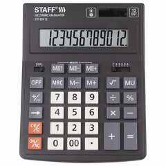 Калькулятор настольный STAFF PLUS STF-333 (200&times;154 мм), 12 разрядов, двойное питание, 250415