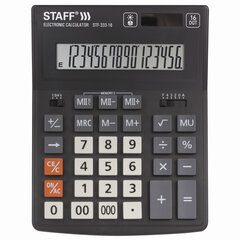 Калькулятор настольный STAFF PLUS STF-333 (200&times;154 мм), 16 разрядов, двойное питание, 250417