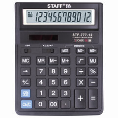 Калькулятор настольный STAFF STF-777, 12 разрядов, двойное питание, 210&times;165 мм, ЧЕРНЫЙ