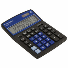 Калькулятор настольный BRAUBERG EXTRA-12-BKBU (206&times;155 мм), 12 разрядов, двойное питание, ЧЕРНО-СИНИЙ, 250472