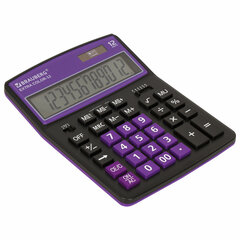 Калькулятор настольный BRAUBERG EXTRA COLOR-12-BKPR (206&times;155 мм),12 разрядов, двойное питание, ЧЕРНО-ФИОЛЕТОВЫЙ, 250480