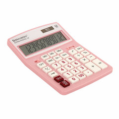 Калькулятор настольный BRAUBERG EXTRA PASTEL-12-PK (206&times;155 мм), 12 разрядов, двойное питание, РОЗОВЫЙ, 250487