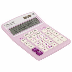 Калькулятор настольный BRAUBERG EXTRA PASTEL-12-PR (206&times;155 мм), 12 разрядов, двойное питание, СИРЕНЕВЫЙ, 250489