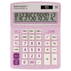 Калькулятор настольный BRAUBERG EXTRA PASTEL-12-PR (206&times;155 мм), 12 разрядов, двойное питание, СИРЕНЕВЫЙ, 250489