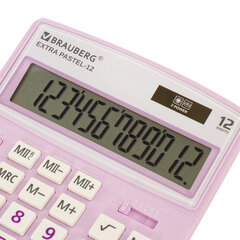 Калькулятор настольный BRAUBERG EXTRA PASTEL-12-PR (206&times;155 мм), 12 разрядов, двойное питание, СИРЕНЕВЫЙ, 250489