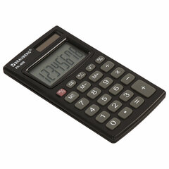 Калькулятор карманный BRAUBERG PK-408-BK (97&times;56 мм), 8 разрядов, двойное питание, ЧЕРНЫЙ, 250517