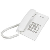 Телефон PANASONIC KX-TS2350RUW, белый, повторный набор, тональный / импульсный режим