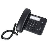 Телефон PANASONIC KX-TS2352RUB, черный, память 3 номера, повторный набор, тональный / импульсный режим, индикатор вызова