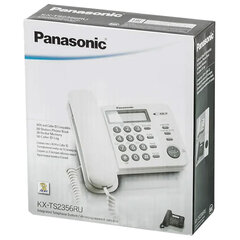 Телефон PANASONIC KX-TS2356RUB, черный, память 50 номеров, АОН, ЖК-дисплей с часами, тональный / импульсный режим
