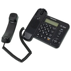 Телефон PANASONIC KX-TS2358RUB, черный, память 50 номеров, АОН, спикерфон, ЖК дисплей с часами, тональный / импульсный режим