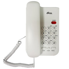 Телефон RITMIX RT-311 white, световая индикация звонка, тональный / импульсный режим, повтор, белый