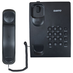 Телефон проводной SANYO RA-S204B, тональный / импульсный режим, повтор, чёрный