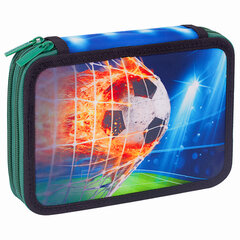 Пенал BRAUBERG, 2 отделения, полиэстер, 21&times;14 см, &laquo;Fire football&raquo;, 270322