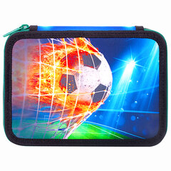 Пенал BRAUBERG, 2 отделения, полиэстер, 21&times;14 см, &laquo;Fire football&raquo;, 270322