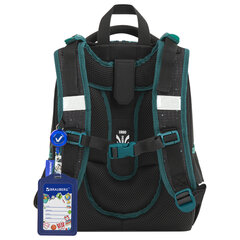 Ранец BRAUBERG PREMIUM, 2 отделения, с брелоком, &laquo;К звездам!&raquo;, ЛАМПОЧКИ, 38&times;29&times;16 см, 270599
