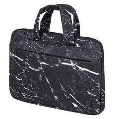 Сумка портфель BRAUBERG STYLE с отделением для ноутбука 13-14", 3 кармана, &laquo;Marble&raquo;, черная, 26&times;36&times;3 см, 270835