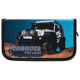 Пенал ПИФАГОР, 2 отделения, ламинированный картон, 19х11 см, "Jeep", 270884