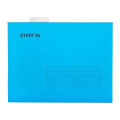Подвесные папки А4 (350&times;240 мм), до 80 л., КОМПЛЕКТ 10 шт., синие, картон, STAFF, 270928