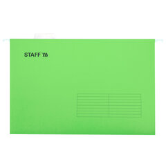 Подвесные папки A4/<wbr/>Foolscap (404&times;240 мм) до 80 л., КОМПЛЕКТ 10 шт., зеленые, картон, STAFF, 270934