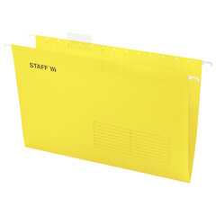 Подвесные папки A4/<wbr/>Foolscap (404&times;240 мм) до 80 л., КОМПЛЕКТ 10 шт., желтые, картон, STAFF, 270935