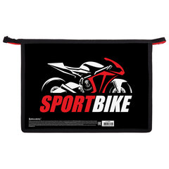 Папка для труда на молнии BRAUBERG А4, 2 отделения, органайзер, &laquo;Sport bike&raquo;, 270981