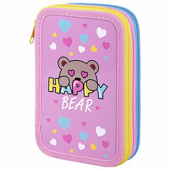 Пенал ПИФАГОР, 3 отделения, ламинированный картон, 19&times;11 см, &laquo;Bear Hugs&raquo;, 271544