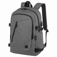 Рюкзак BRAUBERG URBAN универсальный, с отделением для ноутбука, USB-порт, &laquo;Charge&raquo;, серый, 46&times;31&times;15 см, 271655