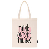 Сумка шоппер BRAUBERG, канвас, 40х35 см, бежевый, "Think outside the box", 271898