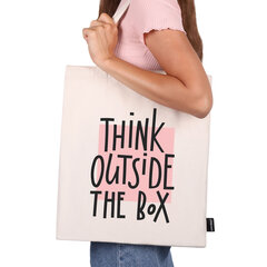 Сумка шоппер BRAUBERG, канвас, 40&times;35 см, бежевый, &laquo;Think outside the box&raquo;, 271898