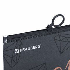 Папка для тетрадей BRAUBERG А4, 1 отделение, пластик, на молнии, &laquo;Бриллианты&raquo;, 272104