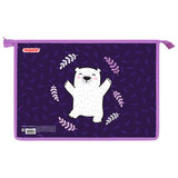 Папка для тетрадей ПИФАГОР А4, 1 отделение, картон/пластик, на молнии, "Веселые мишки", 272126