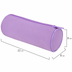 Пенал-тубус BRAUBERG, с эффектом Soft Touch, мягкий, пастельно-фиолетовый, 22&times;8 см, 272301