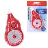 Корректирующая лента BRAUBERG MAXI PLUS, 5 мм х 25 м, механизм перемотки, корпус красный, блистер, 272501